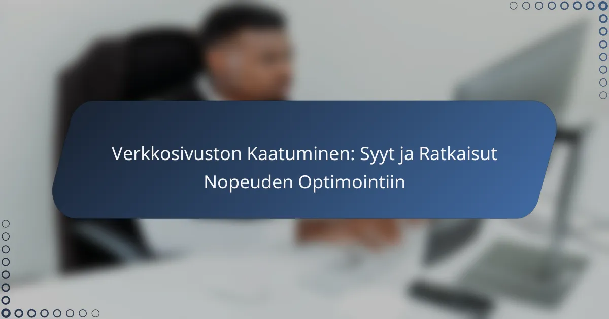 Verkkosivuston Kaatuminen: Syyt ja Ratkaisut Nopeuden Optimointiin