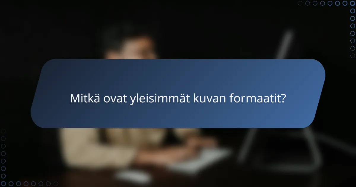 Mitkä ovat yleisimmät kuvan formaatit?